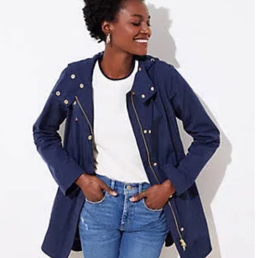 LOFT Modern Anorak Deep Space Blue sz M NWOT